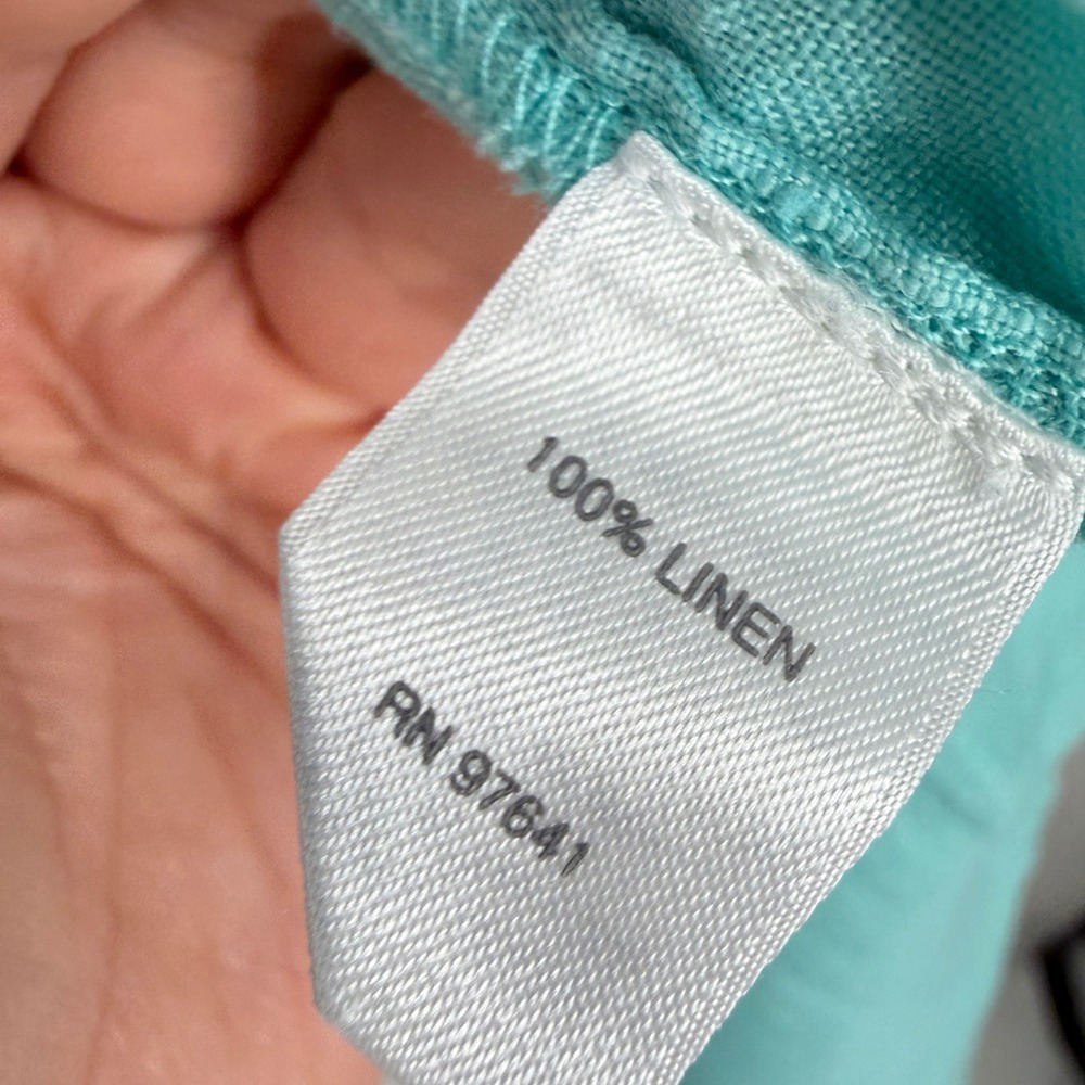 J.‎ Jill Love Linen Turquoise Aqua 100% Linen Button Down Tunic Top Womens XL - Picture 7 of 10